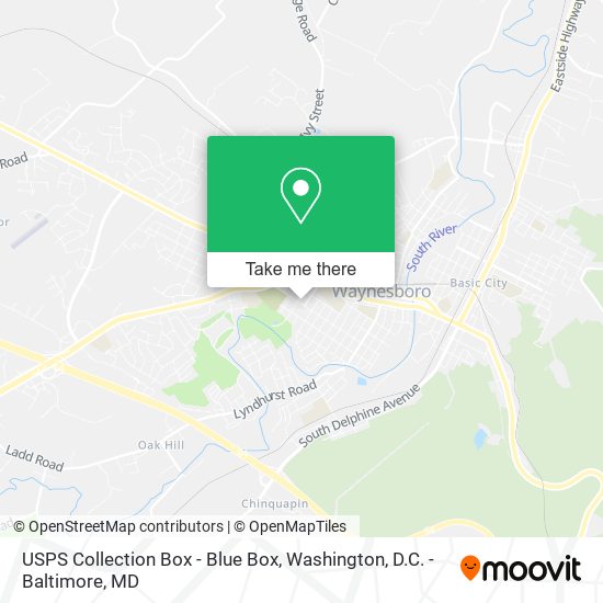 Mapa de USPS Collection Box - Blue Box