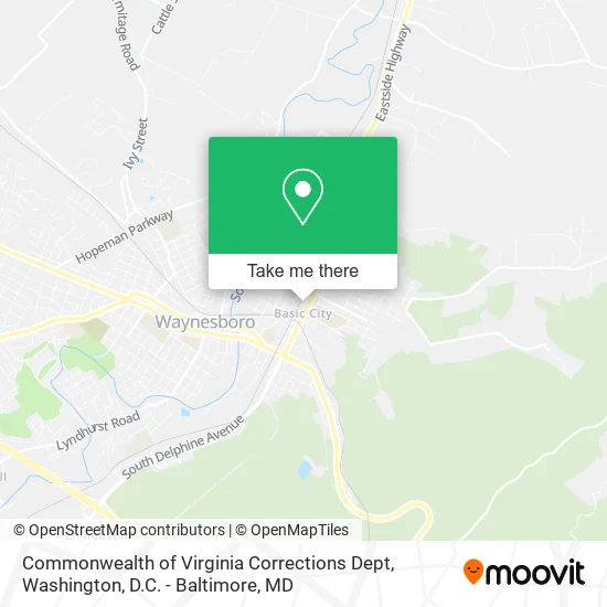 Commonwealth of Virginia Corrections Dept map