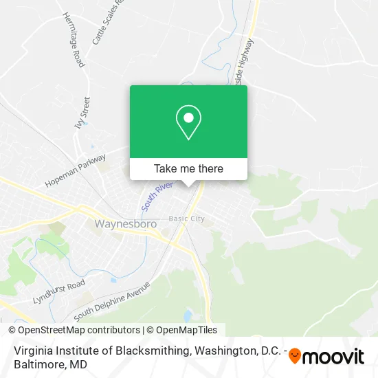 Virginia Institute of Blacksmithing map