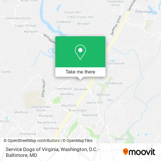 Service Dogs of Virginia map