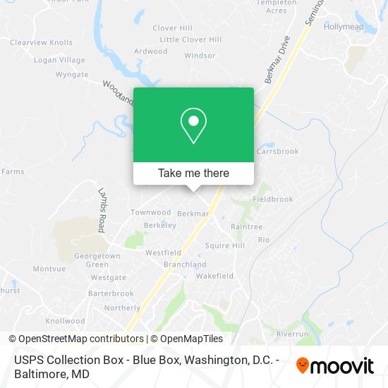 Mapa de USPS Collection Box - Blue Box