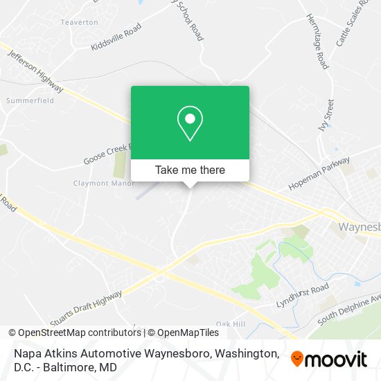 Napa Atkins Automotive Waynesboro map