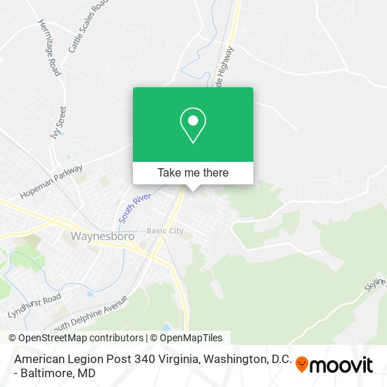 American Legion Post 340 Virginia map