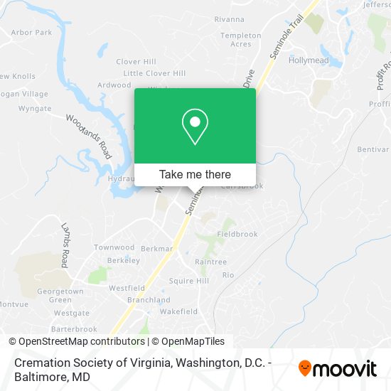 Cremation Society of Virginia map