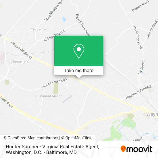 Hunter Sumner - Virginia Real Estate Agent map