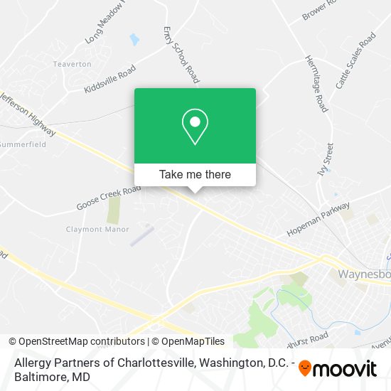 Allergy Partners of Charlottesville map
