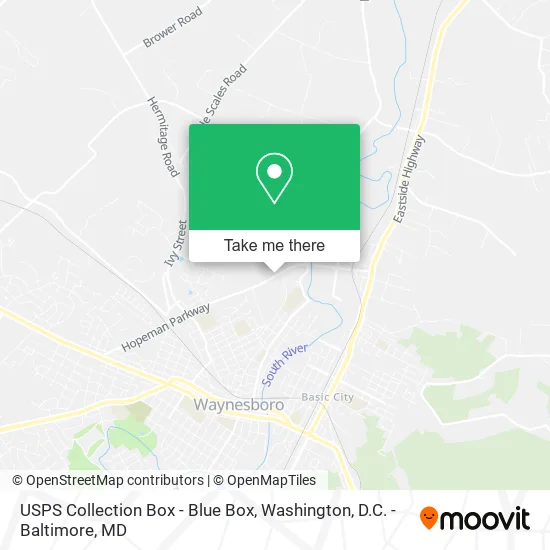 USPS Collection Box - Blue Box map