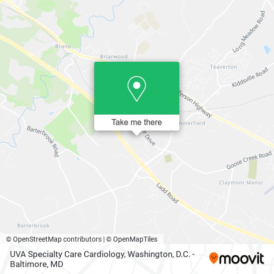 UVA Specialty Care Cardiology map