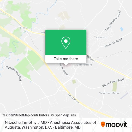 Nitzsche Timothy J MD - Anesthesia Associates of Augusta map