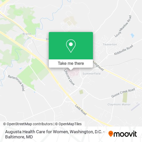 Augusta Health Care for Women map