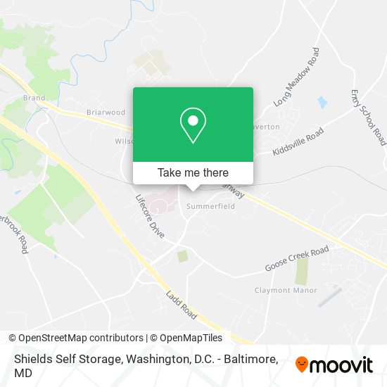 Shields Self Storage map