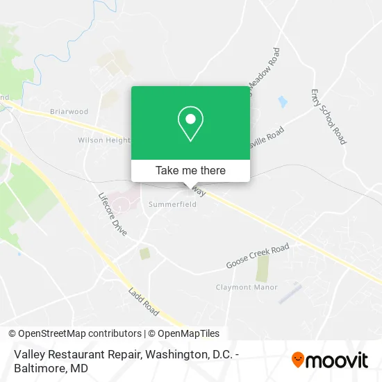 Valley Restaurant Repair map