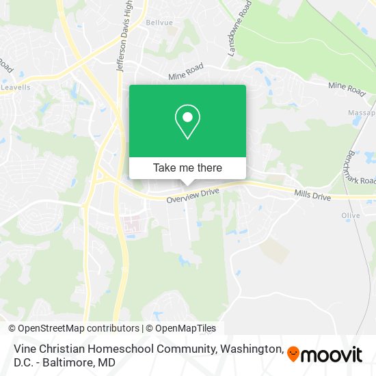 Mapa de Vine Christian Homeschool Community