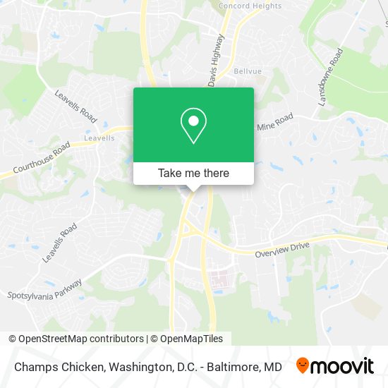 Champs Chicken map