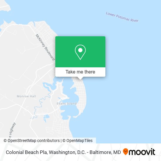 Colonial Beach Pla map