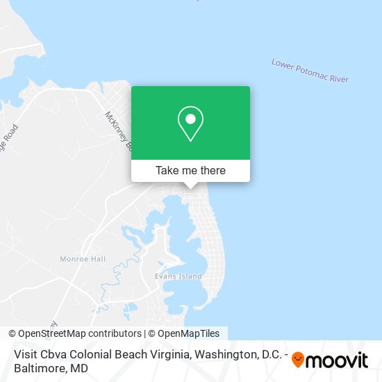 Visit Cbva Colonial Beach Virginia map