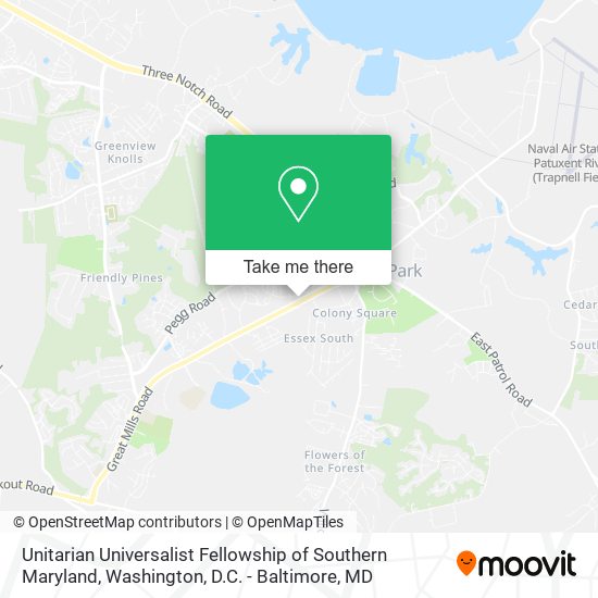 Unitarian Universalist Fellowship of Southern Maryland map