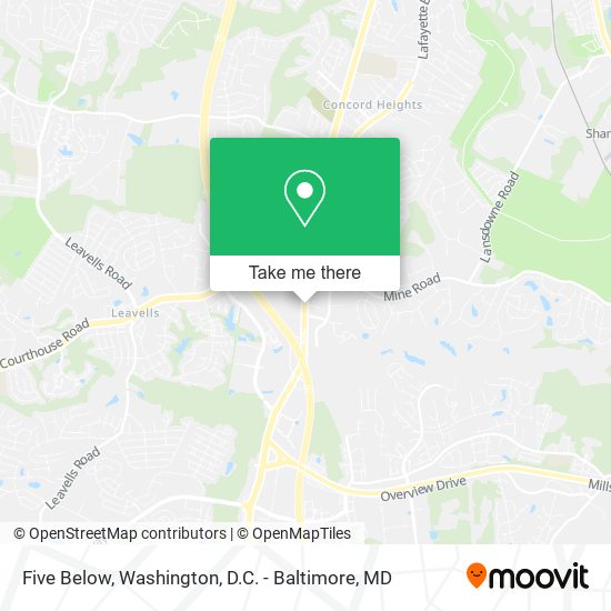 Five Below map