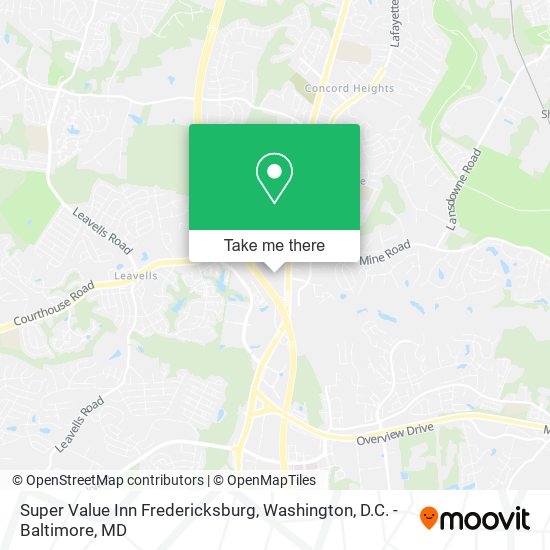 Super Value Inn Fredericksburg map