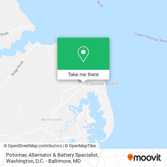 Mapa de Potomac Alternator & Battery Specialist