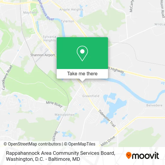 Rappahannock Area Community Services Board map