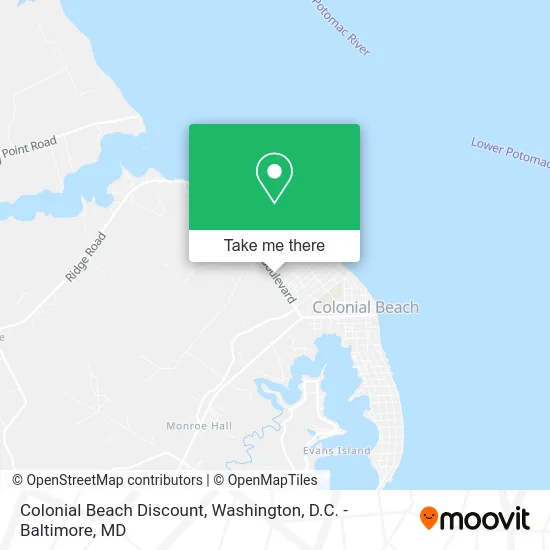 Colonial Beach Discount map