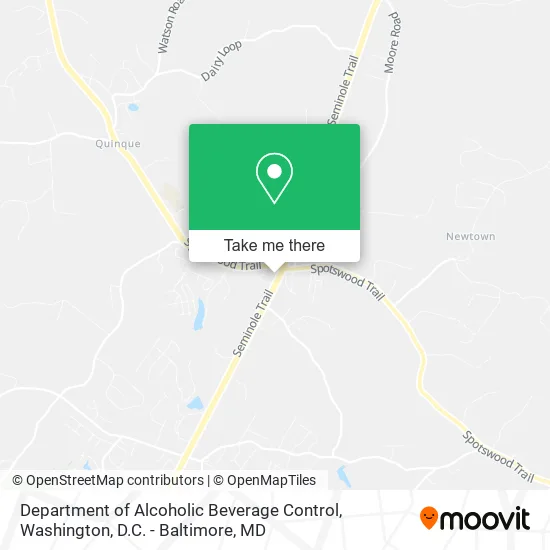 Department of Alcoholic Beverage Control map