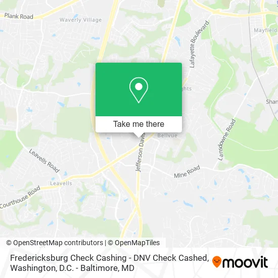 Mapa de Fredericksburg Check Cashing - DNV Check Cashed