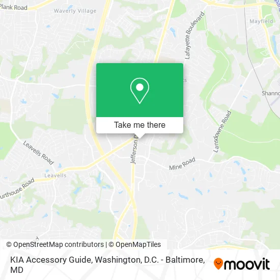 Mapa de KIA Accessory Guide
