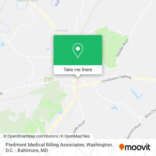 Mapa de Piedmont Medical Billing Associates