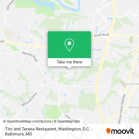 Tito and Teresa Restaurant map