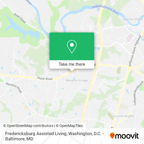 Fredericksburg Assisted Living map