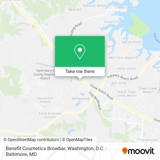 Benefit Cosmetics Browbar map