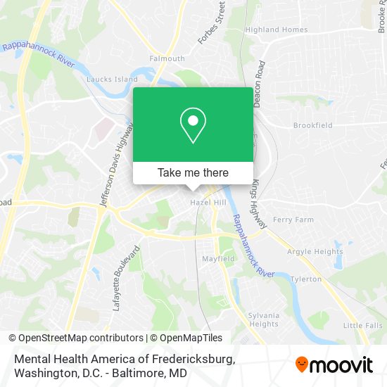 Mental Health America of Fredericksburg map