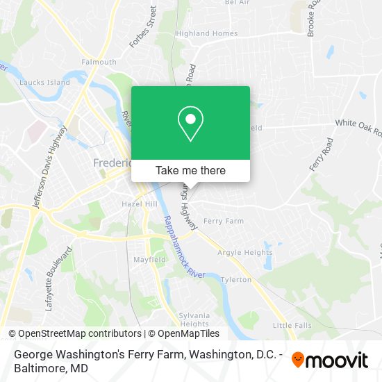 George Washington's Ferry Farm map
