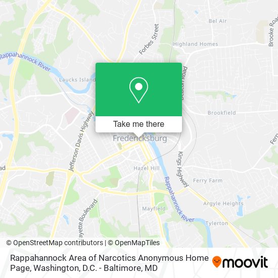 Rappahannock Area of Narcotics Anonymous Home Page map