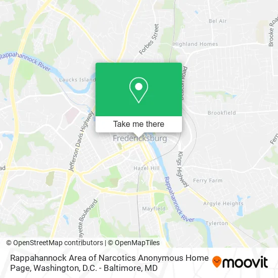 Mapa de Rappahannock Area of Narcotics Anonymous Home Page