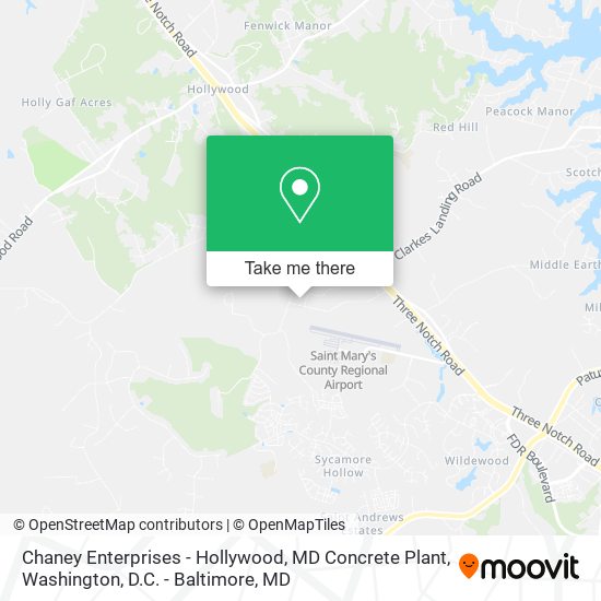 Mapa de Chaney Enterprises - Hollywood, MD Concrete Plant