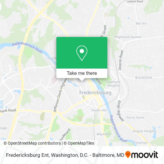 Mapa de Fredericksburg Ent