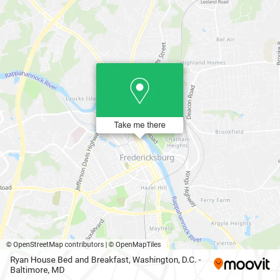 Mapa de Ryan House Bed and Breakfast