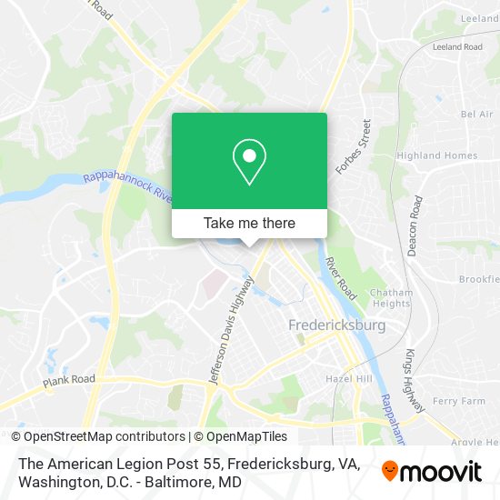 The American Legion Post 55, Fredericksburg, VA map