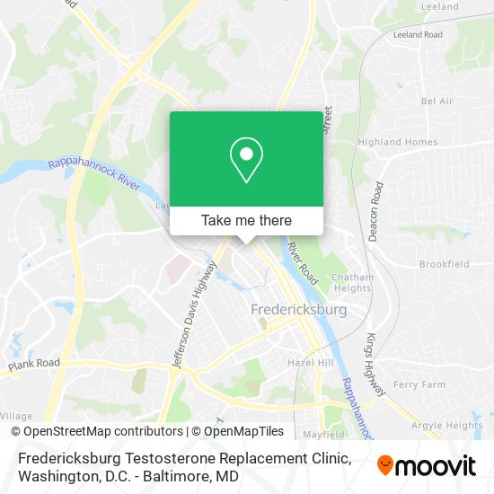 Fredericksburg Testosterone Replacement Clinic map