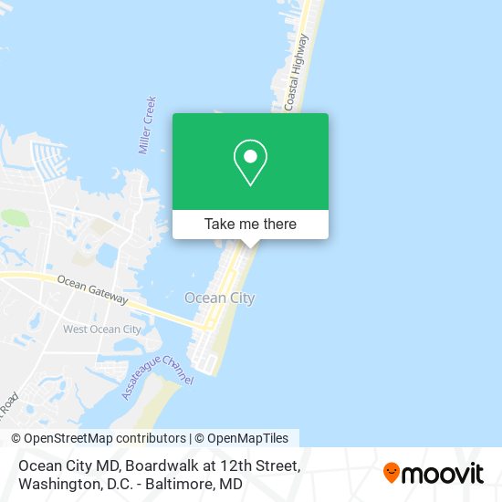 Mapa de Ocean City MD, Boardwalk at 12th Street