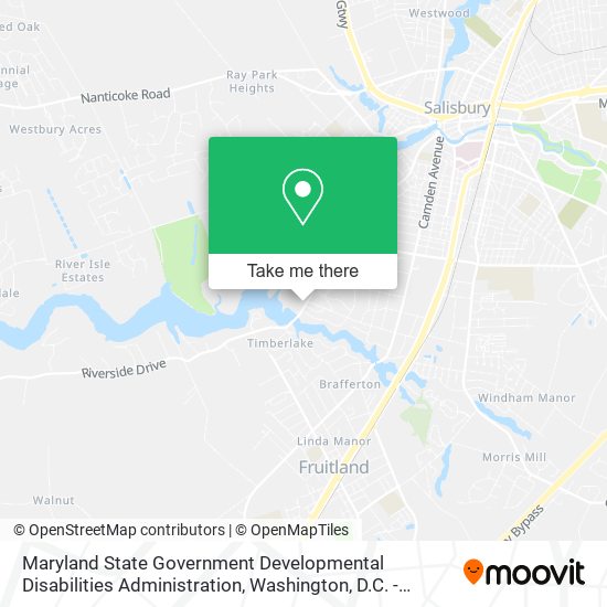Maryland State Government Developmental Disabilities Administration map