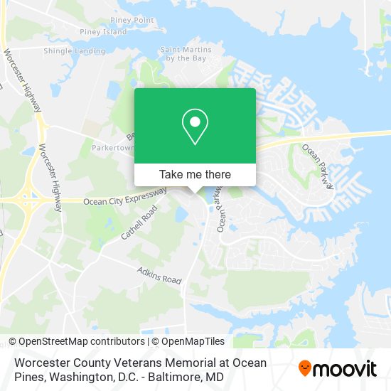 Worcester County Veterans Memorial at Ocean Pines map