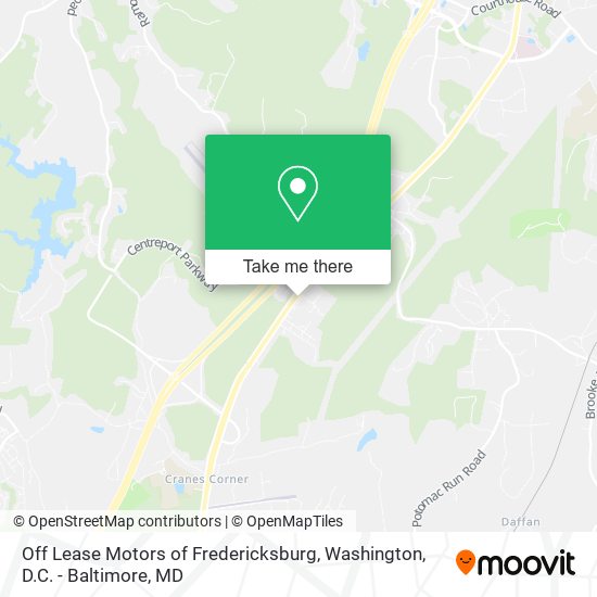 Off Lease Motors of Fredericksburg map