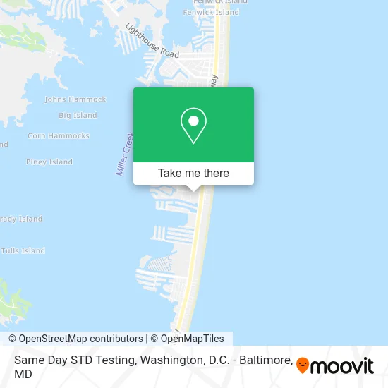 Same Day STD Testing map