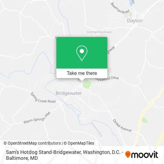 Mapa de Sam's Hotdog Stand-Bridgewater