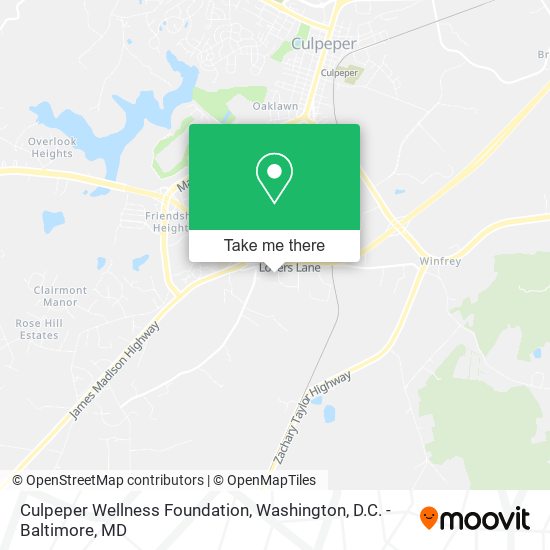Culpeper Wellness Foundation map