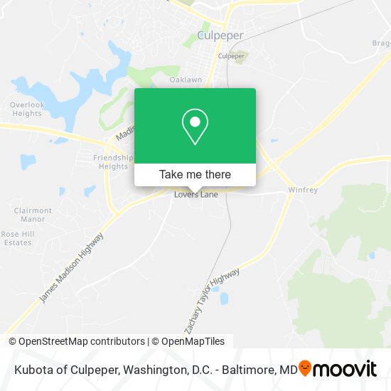 Kubota of Culpeper map